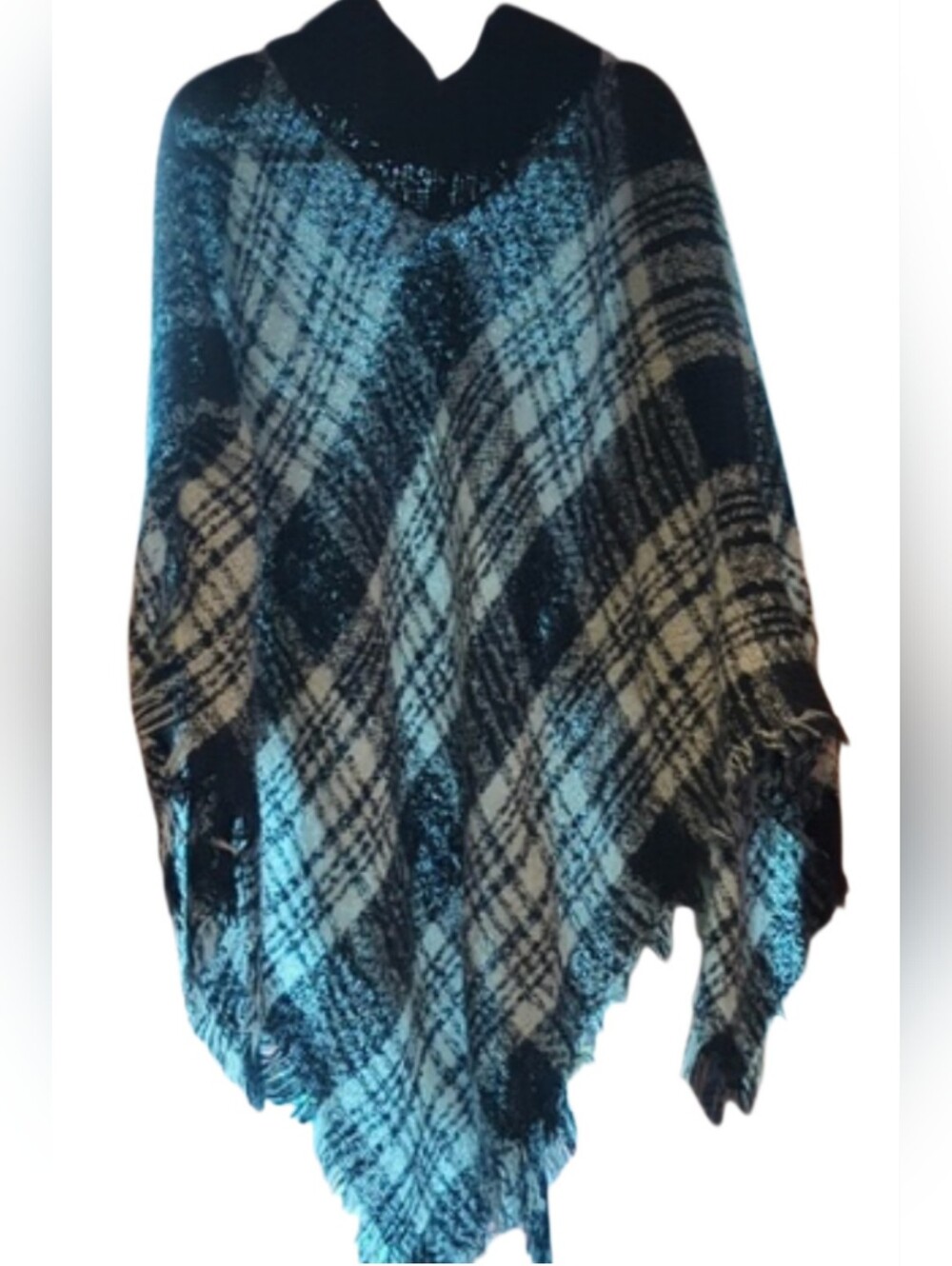 Stylish Cowl Neck Knit Poncho